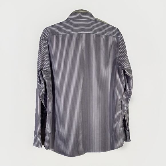 Mens Size L Banana Republic No Iron Tailored Blue Striped Button Up Shirt - Picture 3 of 8